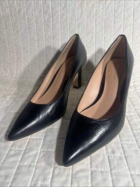 Cole Haan Grand 360 Mylar 75 MM Black Pointed-Toe Leather Pumps